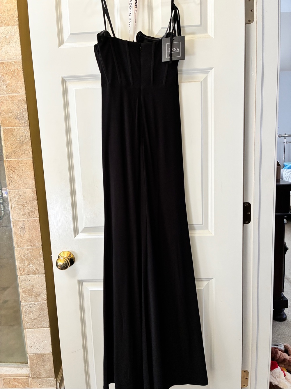 Mac Duggal Black Strapless Evening Gown